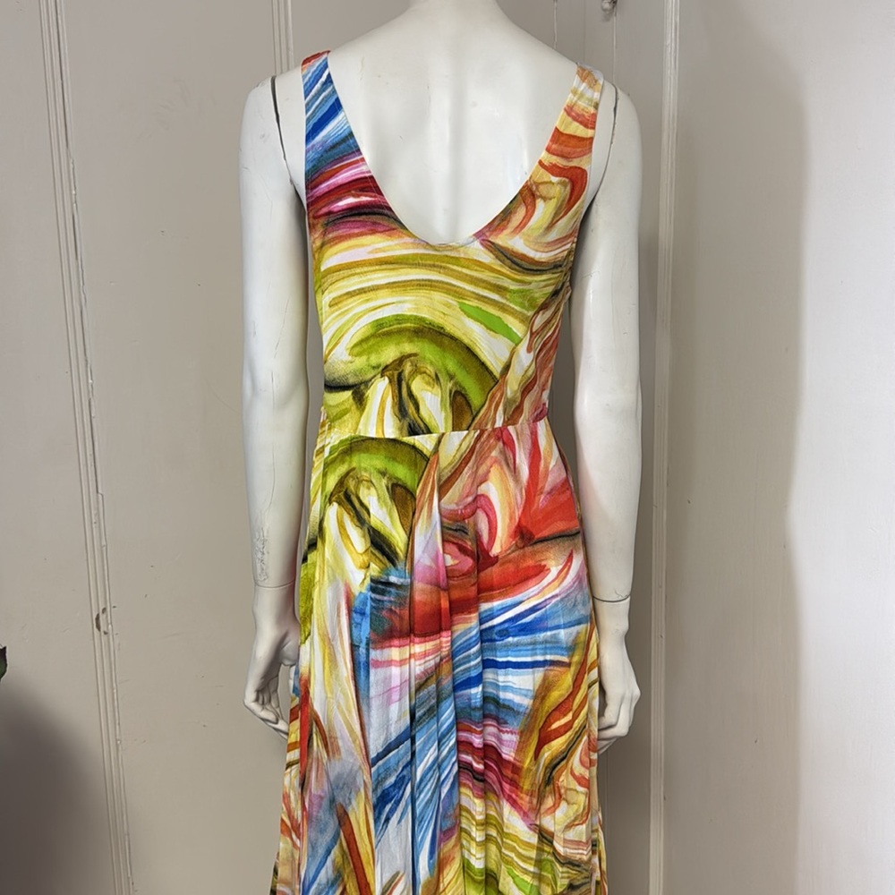 Jams World Sleeveless Dress EROS BOHO Colorful Hi-Low Empire Waist Sz M - Picture 6 of 12